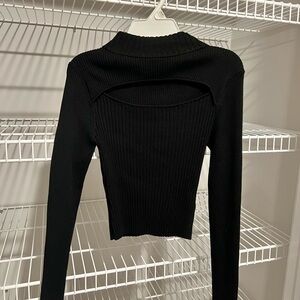 Say What? Black Ribbed Sweater